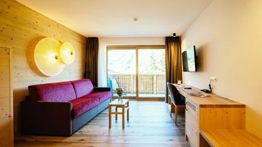 La zona living con balcone