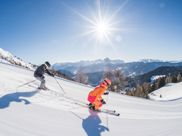 Two skiing kids